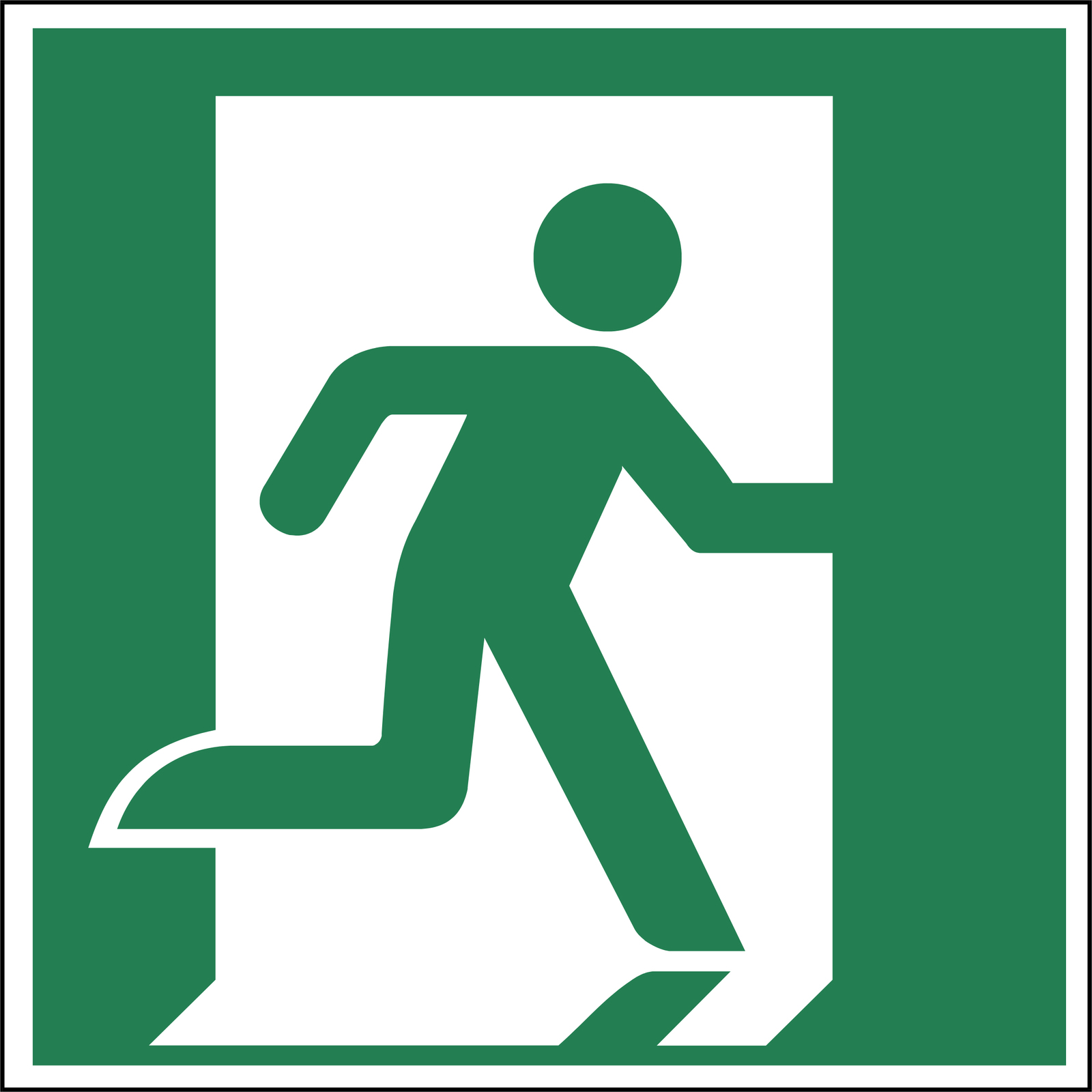 9225-14061-015 - Fluchtwegsschild Fluchtweg - Notausgang rechtslaufend 9225-14061-015 - Fluchtwegsschild Fluchtweg - Notausgang rechtslaufend