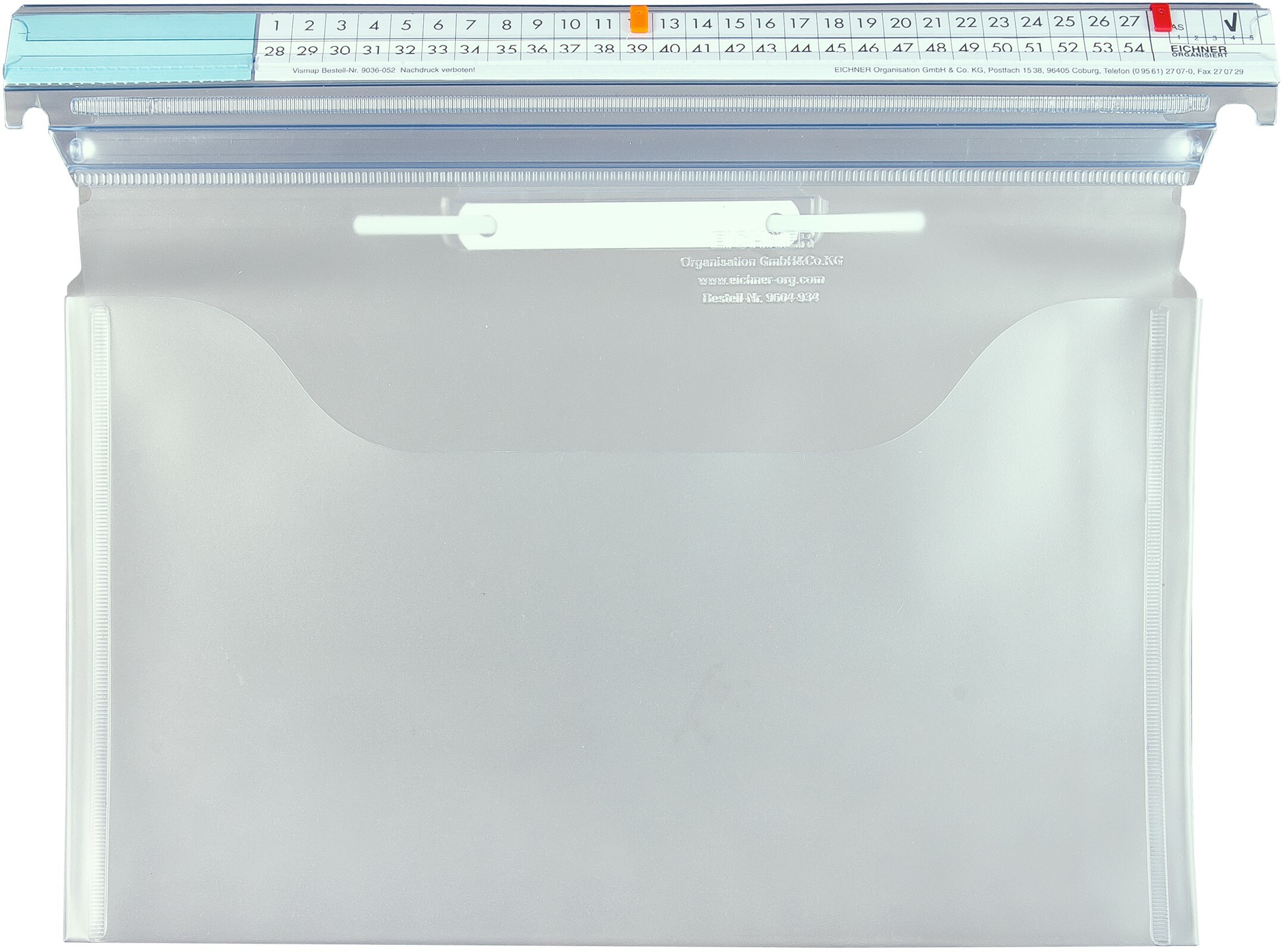 9604-00934 - Terminmappe Visimap DIN A4 quer mit geraeumiger Bogenschnitt-Tasche transparent