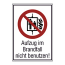 9225-10820-010 - Verbotsschild "Aufzug im Brandfall nicht benutzen"