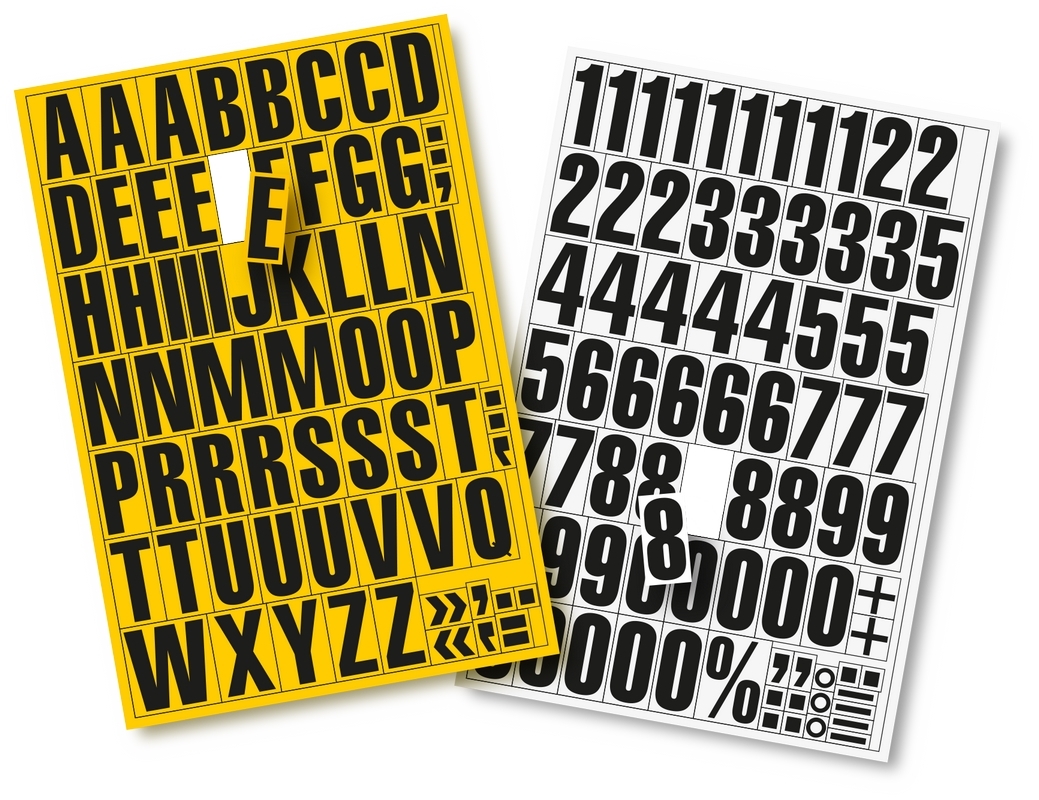 9218-03028 - Magnetic peel-off numbers and letters overview 9218-03028 - Magnetic peel-off numbers and letters overview