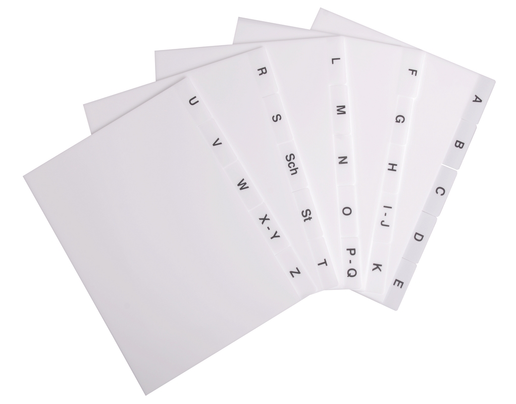 9600-00304 - A-Z index tabs DIN A5 overview