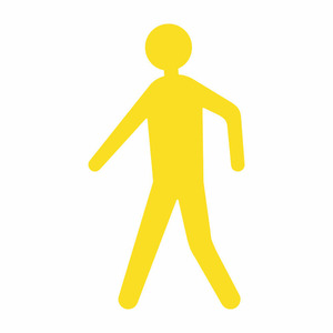 9225-20072-040 - Pictogram Pedestrian for floor marking yellow
