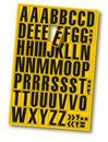 9218-03030 - Magnetic peel-off numbers and letters yellow-black