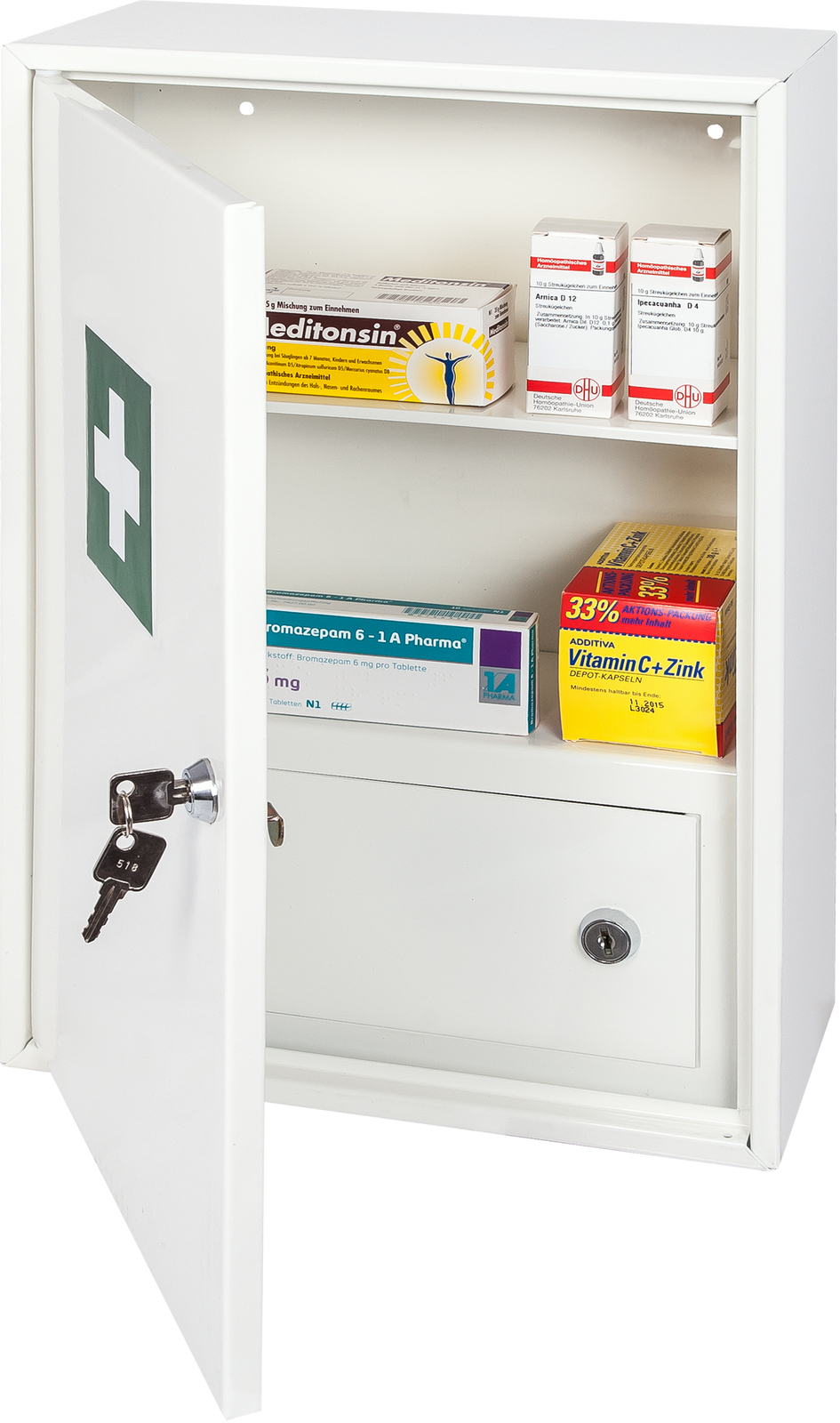 9127-00985 - Medical and emergency cabinet with a shelf white 9127-00985 - Medical and emergency cabinet with a shelf white