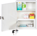 9127-00985 - Medical and emergency cabinet with a shelf opened white